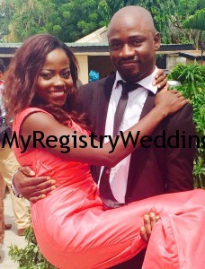 Funmi say I do to Bernard Today 19th March 2015 at the Marriage Registry. Happy married life.