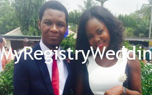 Toyin and Femi tie the knot at the marriage Registry on the 23rd of April 2015.