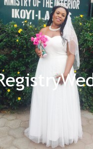Bride looks elegant 