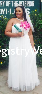 Pretty Bride shows off her marriage certificate 