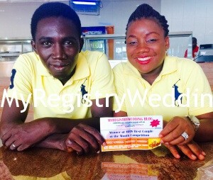 Mr & Mrs Garuba Presented with the Meal Voucher