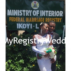 Couple shows off their marriage certificate 