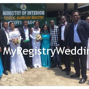 Couple with friends, it seems the other Groom is the brother