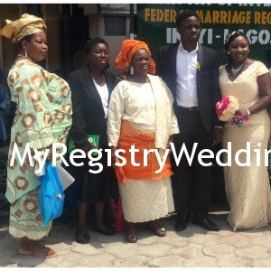 Couple with groom's family