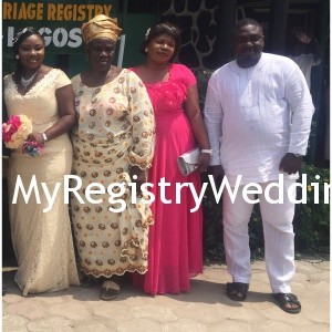 Bride with her family members