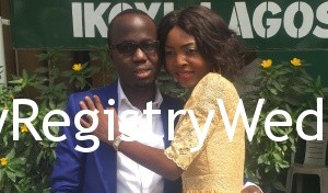 Esther and Joshua get legally joined in everlasting love on the 11th of December 2015 at Ikoyi Registry. MayGod bless the union.