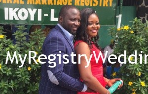 Olayinka say I do to Akinbowale on the 3rd of December 2015 at Ikoyi Registry. Wishing them a fruitful union. See more pics from the cut...