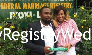 Mr & Mrs Leon take their marriage vows at Ikoyi Registry on the 25th of February 2016. Wishing the couple a union filled with everlasting love