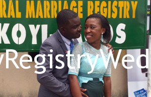 Naomi and Idowu take their Marriage Vows on the 10th of March 2016 at Ikoyi Registry.