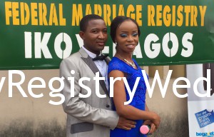 Hannah and Moses legalize their union on the 10th of March 2015 at Ikoyi Registry.