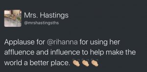 Tweets about Rihanna winning havard humanitarisn award 