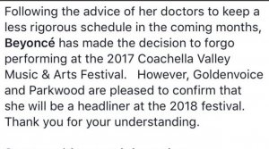Beyoncé opts out of Coachella 