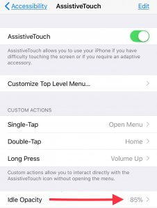 How to use idle opacity on iPhone 