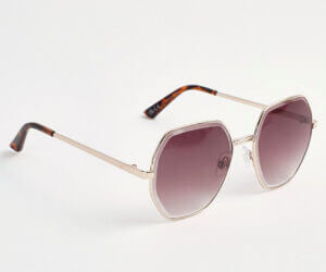 Metallic Gold Etched Sunglasses