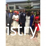 Couple with family members
