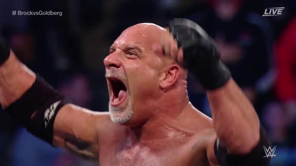 Goldberg defeats Brock Lesnar